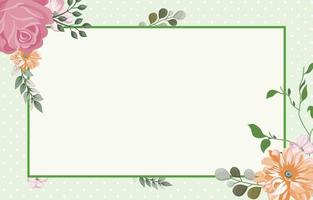 Green flower Background with Green Border vector