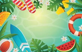 Summer Elements Background in Gradient Style vector