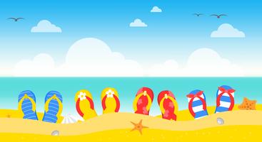 Summer vacation, Summer beach poster vector illustration